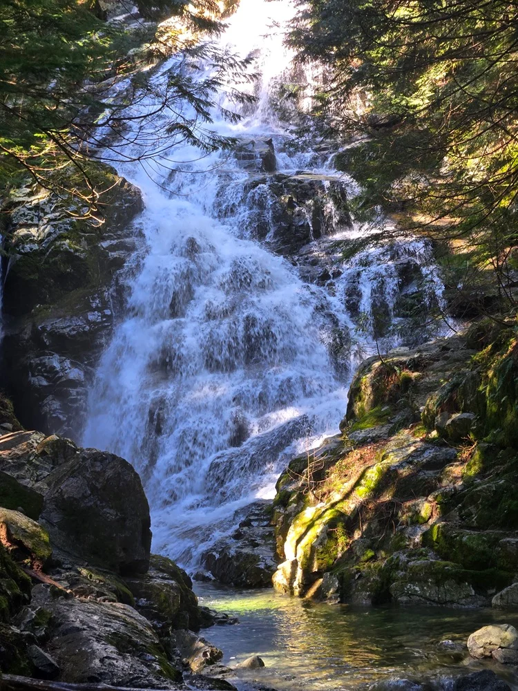 waterfall at kennedy falls in north vancouver